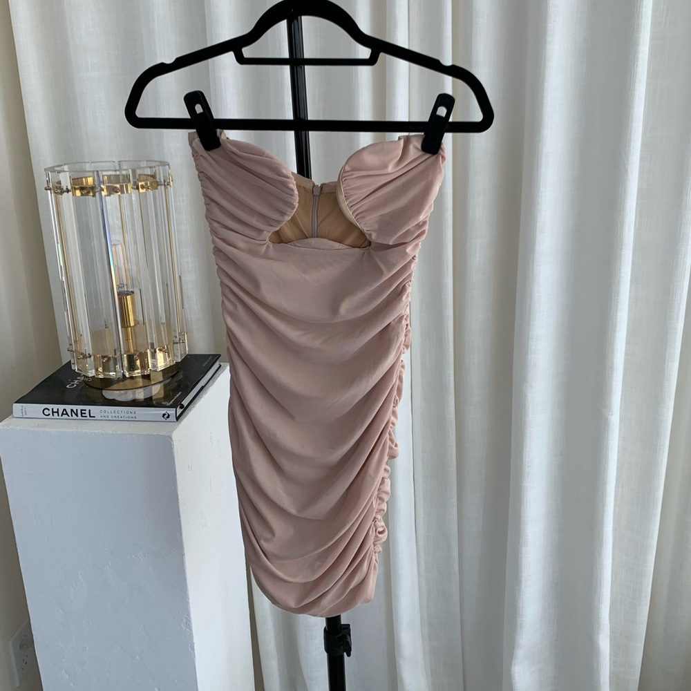 Champagne Mesh Mini Dress